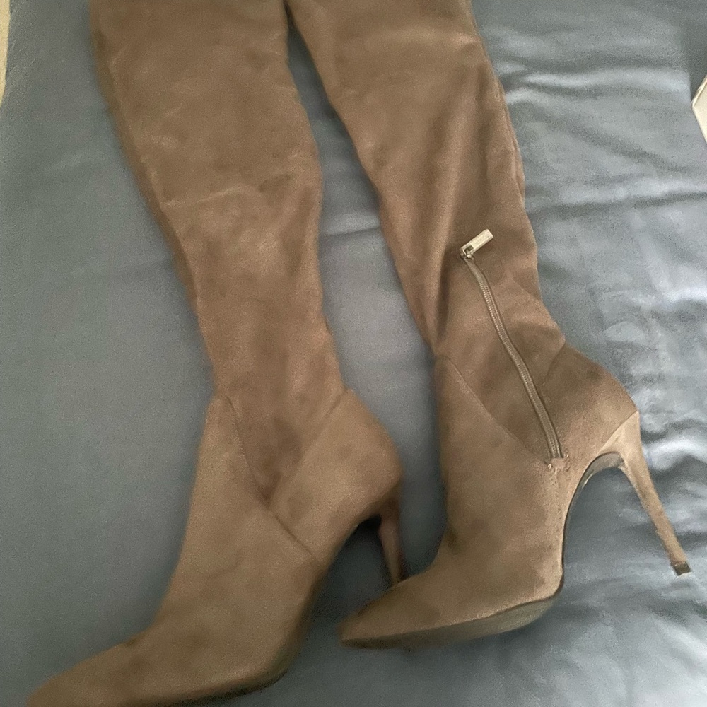 Jessica Simpson Brown Over-the-Knee Boots with Stiletto Heel - Practically new.